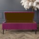 image 2 of 150cm Paris Striped Ottoman Storage Bench -Upholstered Shoes Bench with Black Turned Wooden Legs - Purple Naple Ottoman Bench