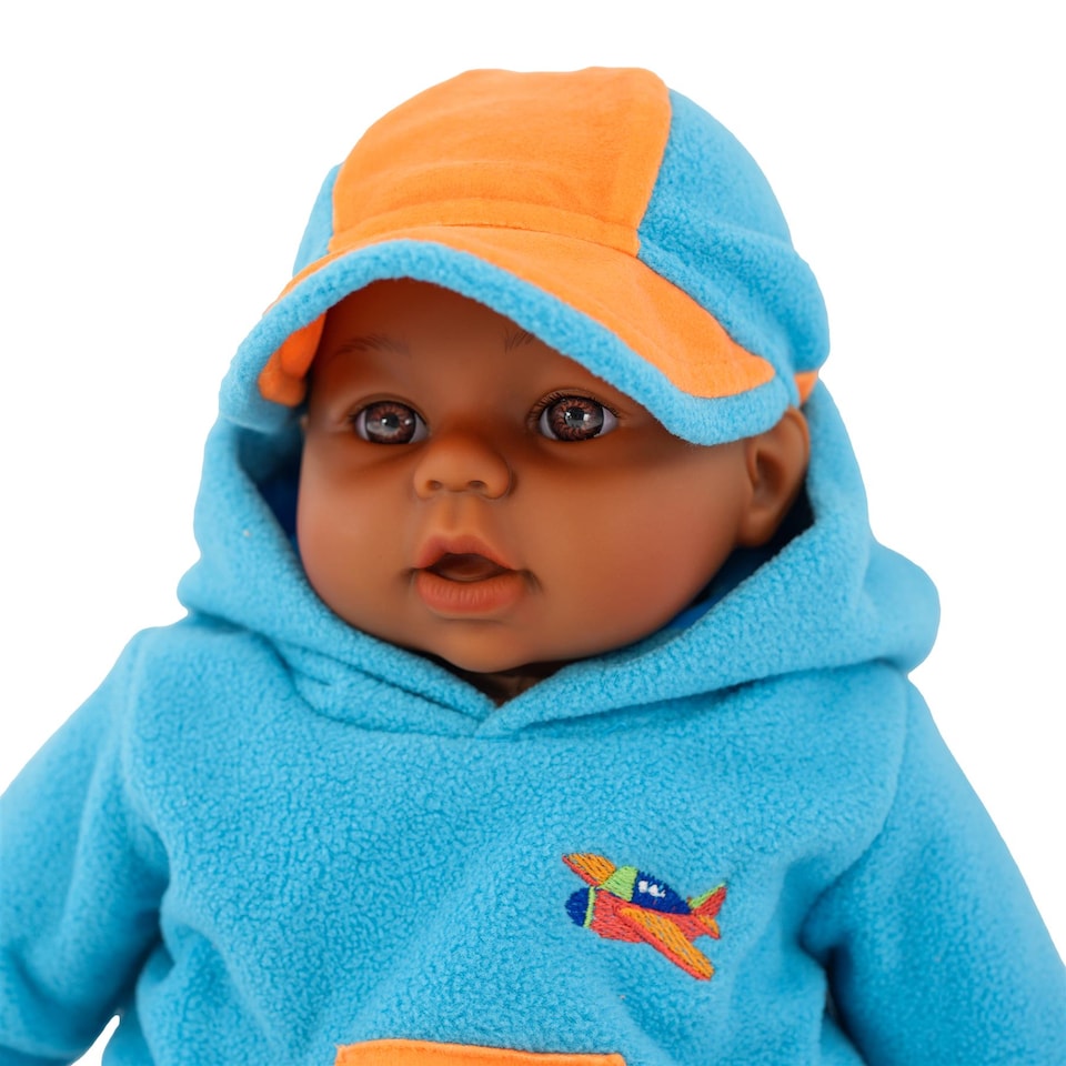 image 1 of BiBi Doll 18" Leo Ethnic Baby Doll Boy With Sounds & Toy Dummy