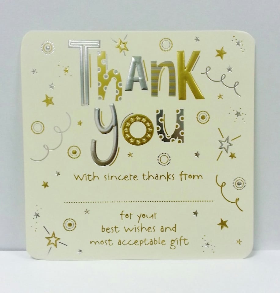 image 1 of Pack of 10 Luxury Thank You Card Sheets