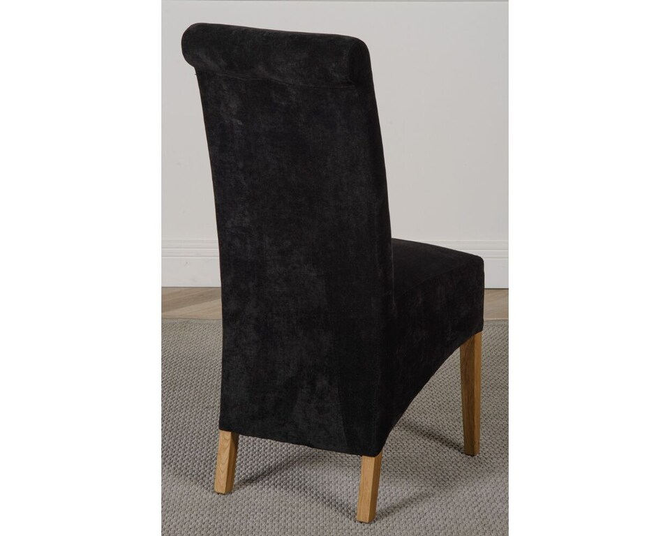 image 1 of Richmond 140-220cm Oak Extending Dining Table & 6 Montana Fabric Chairs | Black | Black