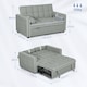 image 3 of HOMCOM 2 Seater Sofa Bed, Click Clack Pull Out Sofa Bed with Adjustable Backrest and Pillows, 3-in-1 Modern Tufted Settee for Living Room, Bedroom, Guest Room, Light Grey | Multi | One Size