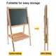 image 7 of Height Adjustable and Foldable Wood Whiteboard Black Board Easel 57 x 80cm
