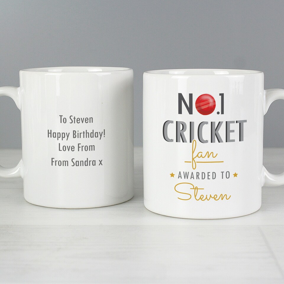image 1 of Personalised No.1 Cricket Fan Mug White