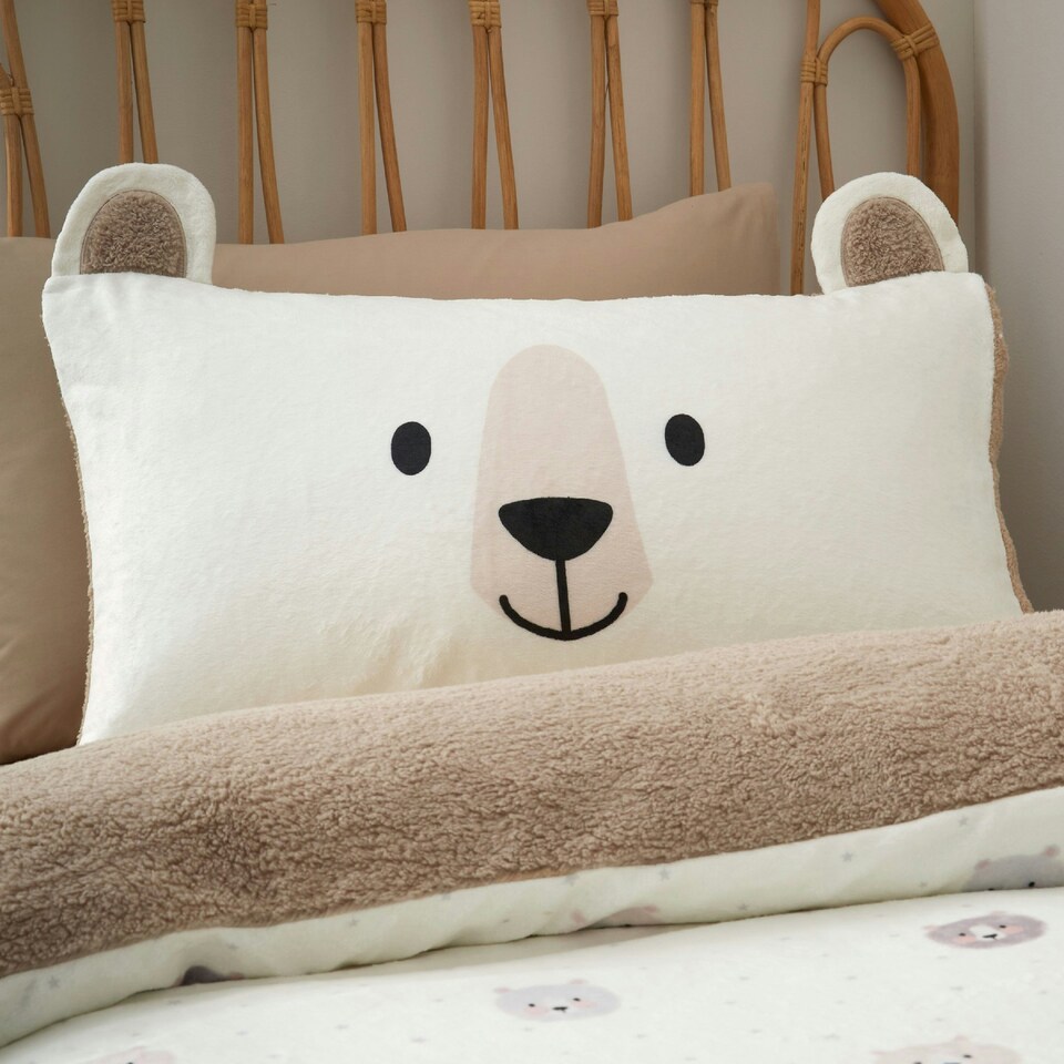 image 1 of Catherine Lansfield Cosy Bear So Soft Duvet Cover Set Natural | Cream | Natural | Double