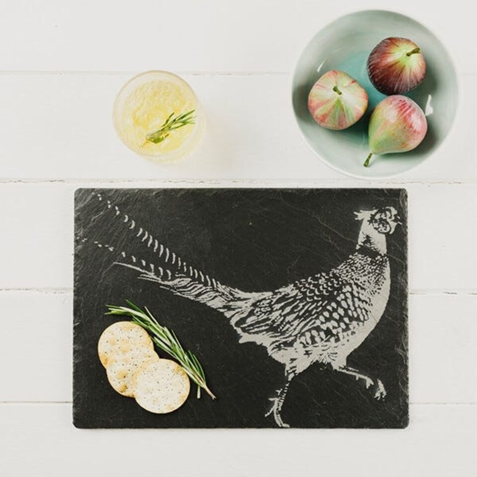 image 1 of The Just Slate Company Pheasant Slate Cheese Board