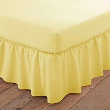 Charlotte Thomas Poetry Plain Dye Polycotton Single Platform Valance Sheet Frilled - Lemon - 90 x 190cm