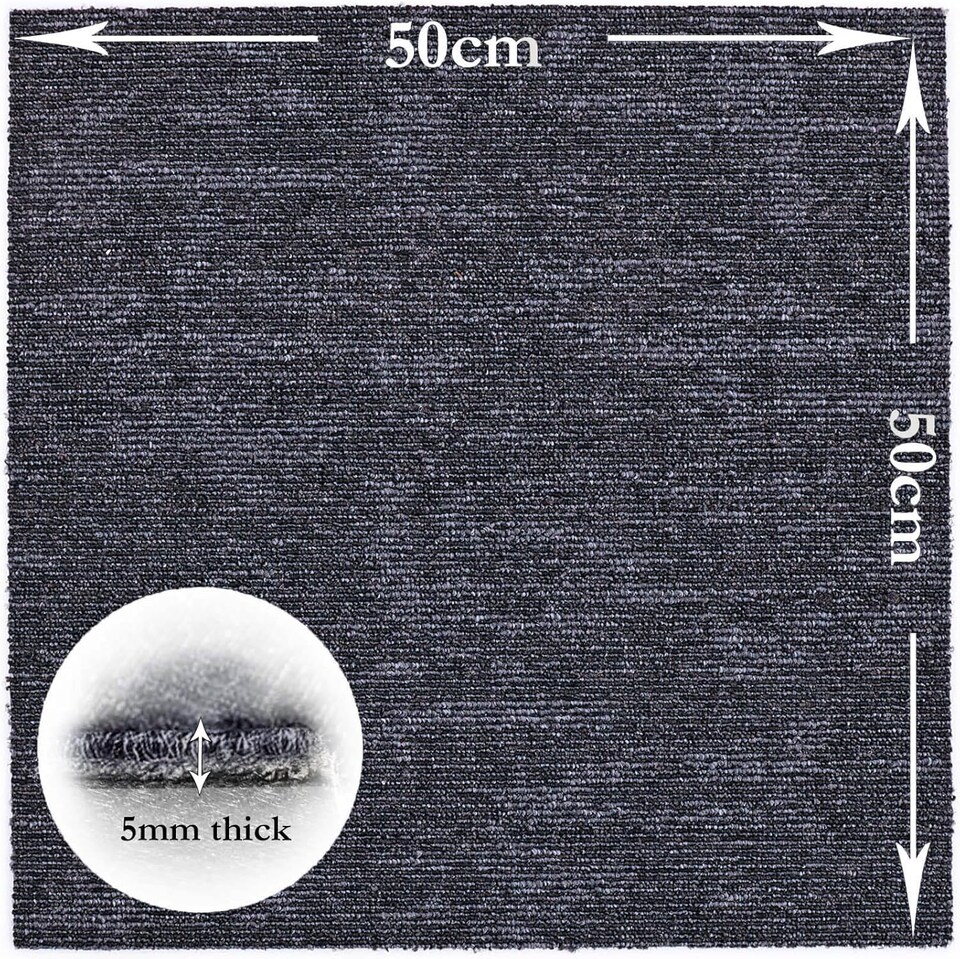 image 1 of Anthracite/Dark Grey Carpet Tiles Heavy Duty 20pcs 5SQM Commercial Office Home Shop Retail Flooring