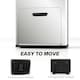 image 5 of HOMCOM 3 Compartment Kitchen Bin, 56L Stainless Steel Pedal Bin with Wheels Silver