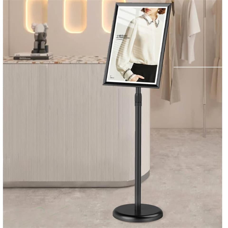 image 1 of A2 Mobile Aluminum Alloy Poster Stand - Adjustable Height Display