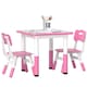 image 1 of AIYAPLAY 3-Piece Adjustable Kids Table and Chair Set for Playroom - Pink