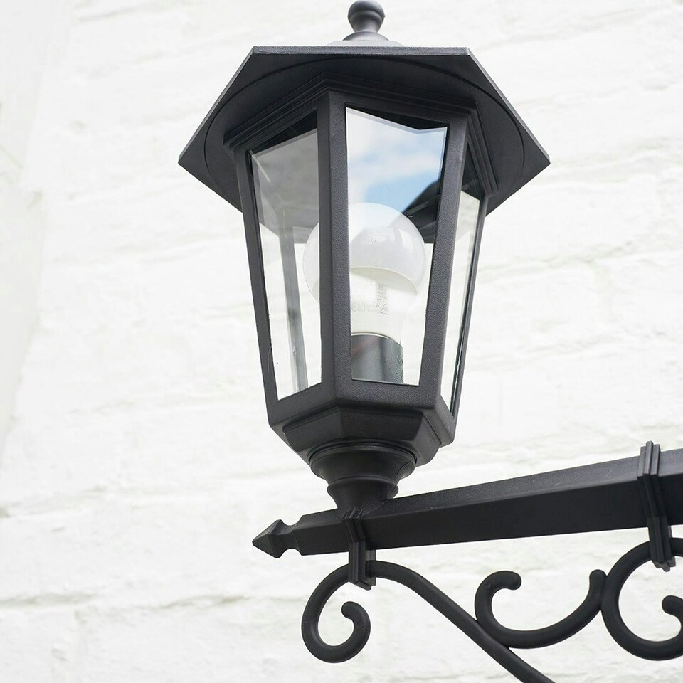 image 1 of ValueLights Mayfair Lamp post Matte Black Lamp Post and E27 Candle LED 4W Warm White 3000K Bulb