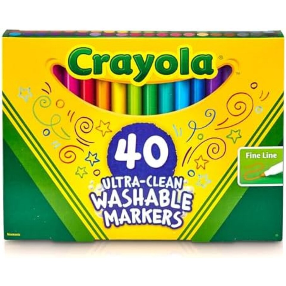 image 1 of Crayola Ultra Clean Fine Line Markers 40 Count