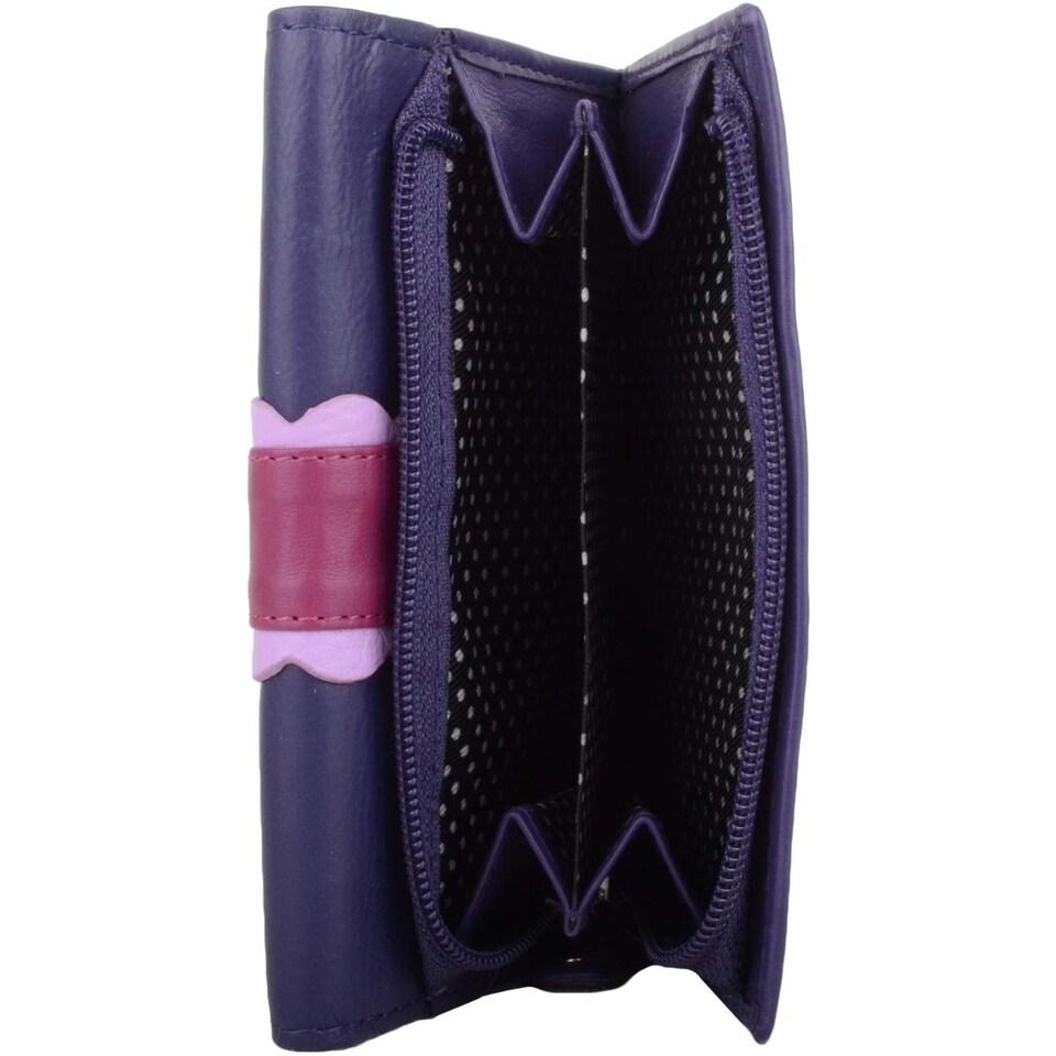 image 1 of Genuine Soft Leather Multi-Colour Money / Cred Card Holder / Purse Purple | Purple/Fuchsia/Lilac