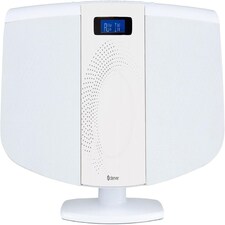 Denver MDA-320 White Bluetooth DAB+ CD Player HiFi - Motorised Door, Stereo Speakers, Wall Mountable, Mains Power, LED Display, Remote Control, FM, USB, AUX IN