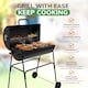 image 8 of House of Home BBQ Barrel Charcoal Grill with Lid Thermometer, Portable Trolley Smoker, Wheels