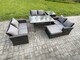 image 2 of Fimous 7 Seater Rattan Wicker Garden Furniture Patio Conservatory Sofa Set Indoor Outdoor with Dining Table Double Seat Sofa Big Footstool Side Table