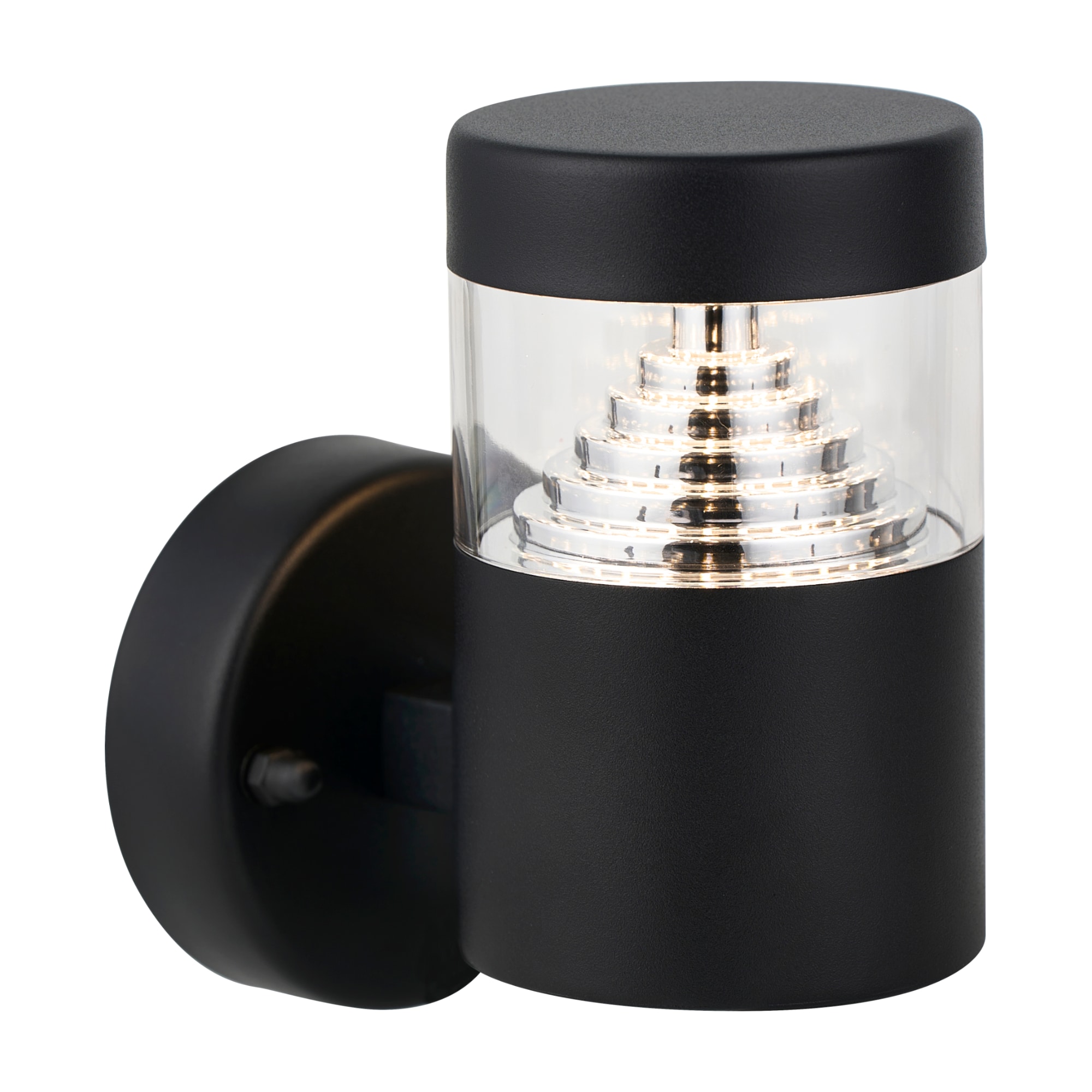 First Choice Lighting Pyramid - Black LED Outdoor Wall Light
