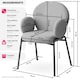 image 6 of Dining Chair - Boucle cover, plush padding, high backrest - Set of 2 Grey | Light Grey