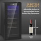 image 3 of HOMCOM 50L Undercounter Wine Cooler Fridge with LED Light Glass Door 18 Bottles
