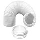 image 1 of SPARES2GO Cooker Hood Vent Hose 3 Metre 5" 5.9" Duct Pipe Extension Threaded Coupler Connector Ring Kit White