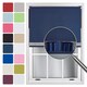 image 1 of FURNISHED Blackout Roller Blind with Silver Glitter Trim and Navy Bow Cut to Size | Blue | Navy | (W) 180cm x (L) 165cm