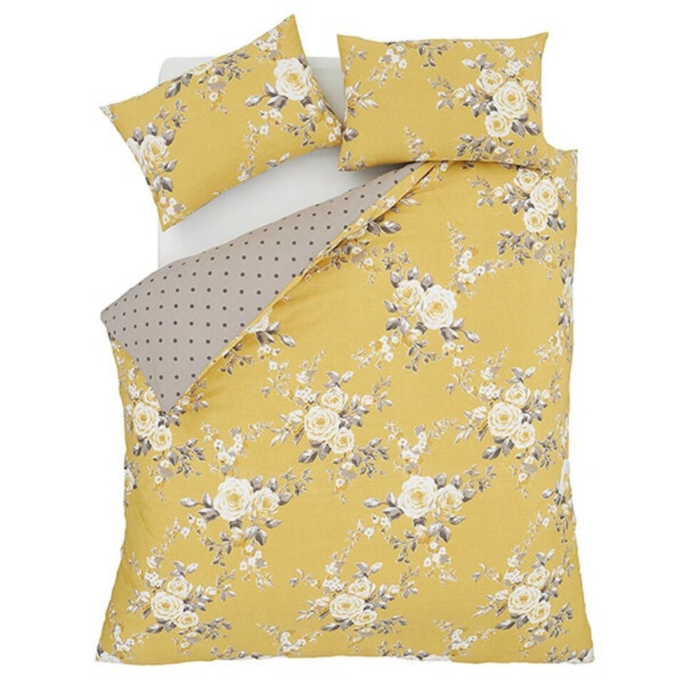 image 1 of Catherine Lansfield Canterbury King Duvet Set Ochre Yellow | King