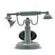 image 4 of Hometime Metal Mantel Clock - Old Fashioned Telephone Green