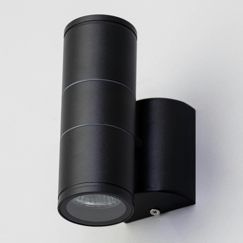 image 1 of BHS Delting Up or Down Outdoor Wall Light, Black