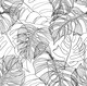 image 1 of Monstera Leaf Wallpaper in Monochrome | White | Monochrome