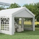 image 8 of Outsunny 4m x 4m Marquee Party Tent, Heavy Duty Wedding Canopy with Sidewalls, Doors, Windows, Galvanised Garden Gazebo for Parties Events, White