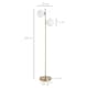 image 5 of HOMCOM 2 Lights Tree Floor Lamp for Living Room with Globe Lampshade, Standing Lamp for Bedroom, Bulb not Included, Gold Tone