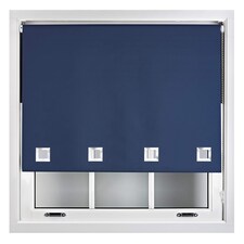 FURNISHED Blackout Roller Blinds with Large Square Eyelets Made to Measure Window Shade | Blue | Navy | (W) 90cm x (L) 210cm