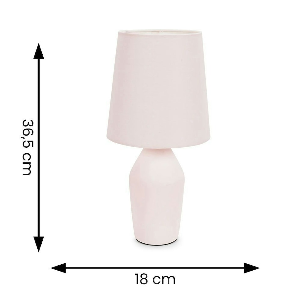 image 1 of ValueLights Arlo Set of 2 - Rose Pink Ceramic Base Table Lamp with Tapered Shade