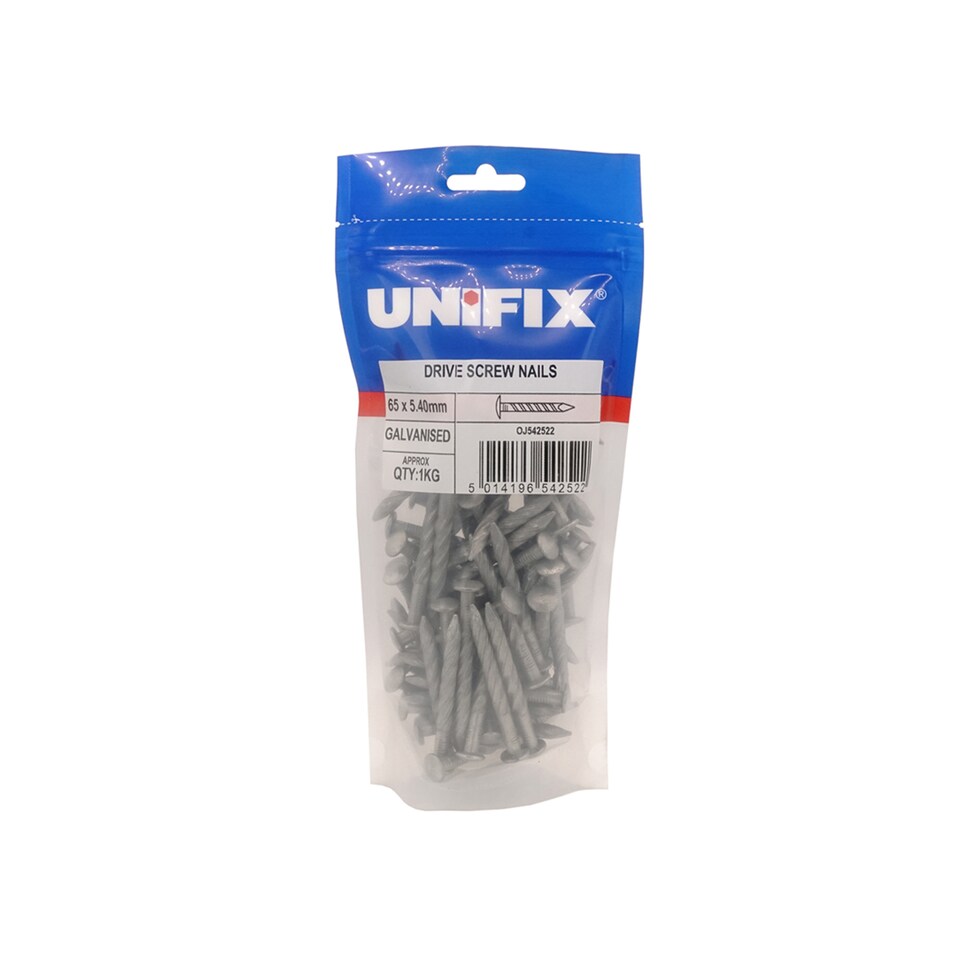 Unifix Galv Cone Head Drive Screw Nails 75 x 5.40mm - Box of 5