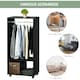 image 6 of HOMCOM Open Wardrobe on Wheels, Bedroom Wardrobe with Clothes Hanging Rail, 2 Storage Shelves, Mobile Garment Rack for Cloakroom, Hallway, Black