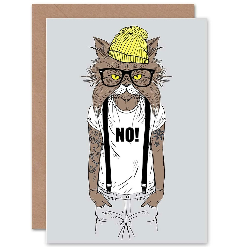 image 1 of Fashion Animal Tattoos Cat Kids Birthday Child Kids Card
