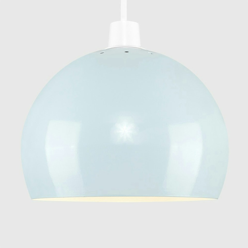 image 1 of ValueLights Retro Light Blue Arco Style Dome Ceiling Pendant Light Shade