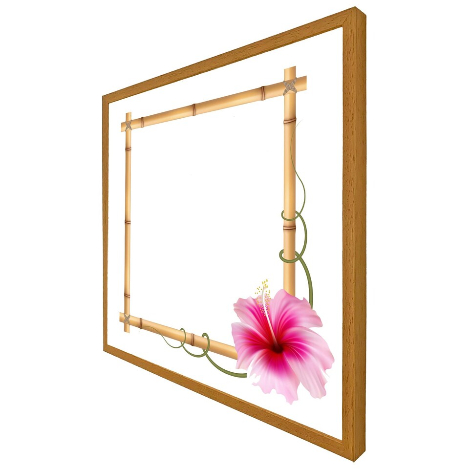 image 1 of Bamboo border (Picture Frame) White | L