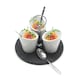 image 1 of Van Gogh Tapas Serving Dishes Set Platter Snack Dips Cups Slate Ceramic White | Grey
