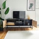 image 3 of VonHaus Black & Light Wood Effect TV Unit For TV's up to 65"