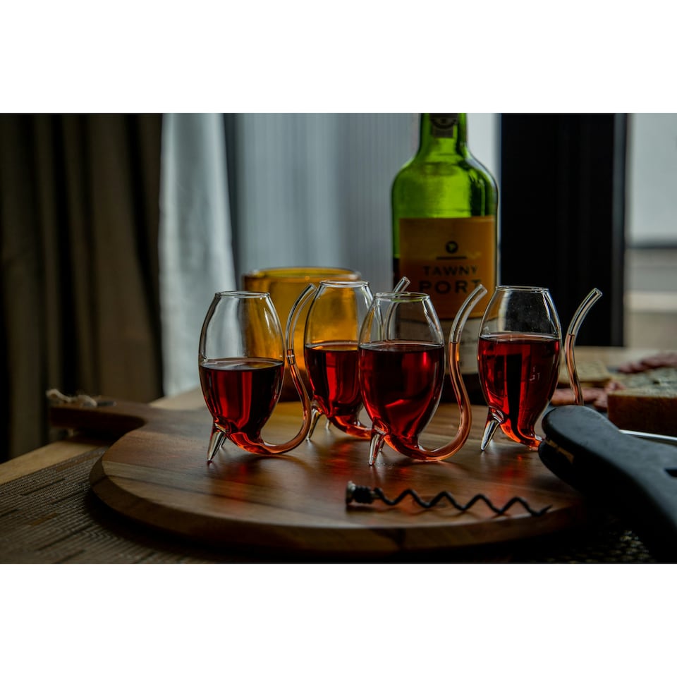 image 1 of BarCraft Glass Port Sippers Set of 4