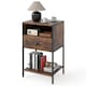image 1 of COSTWAY Nightstand with drawer Open Compartment Brown