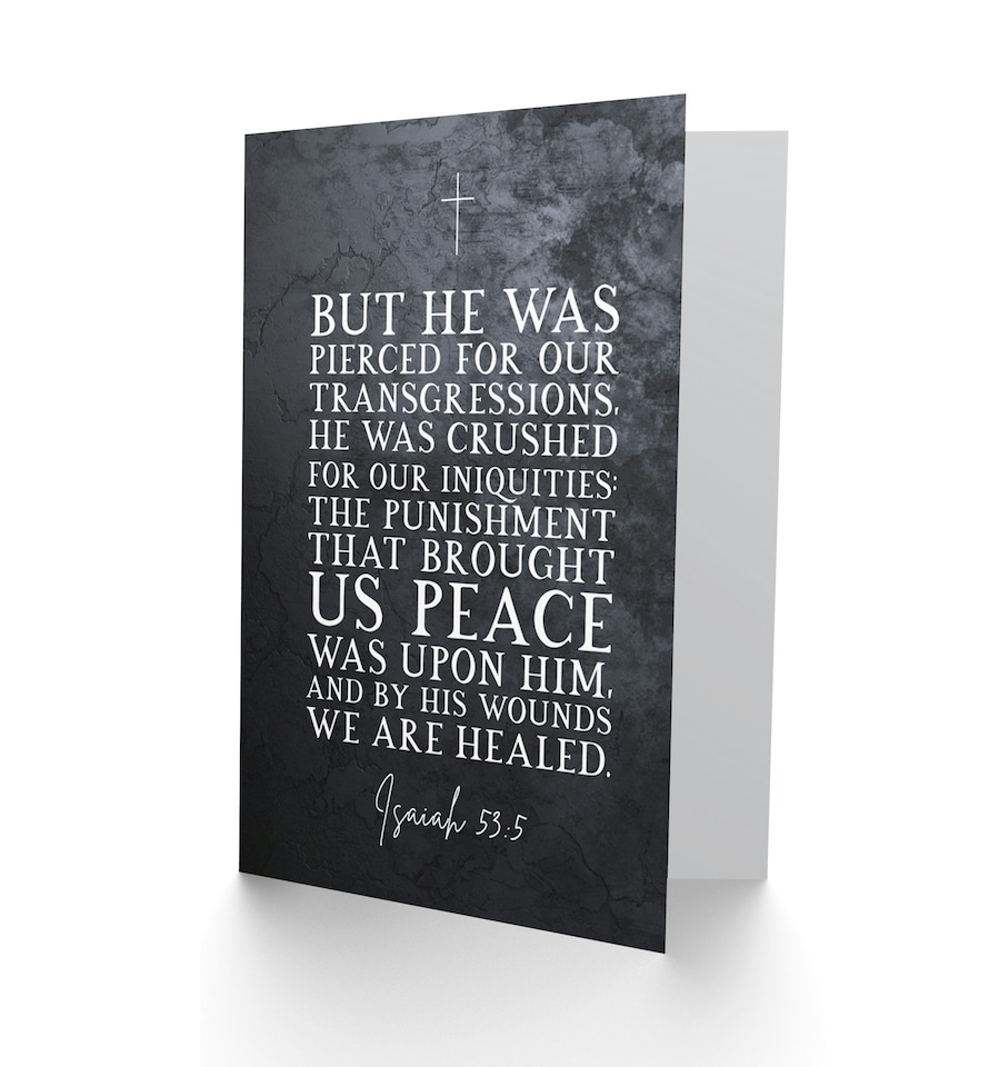 image 1 of Isaiah 53:5 By His Wounds We Are Healed Bible Verse Christian Card