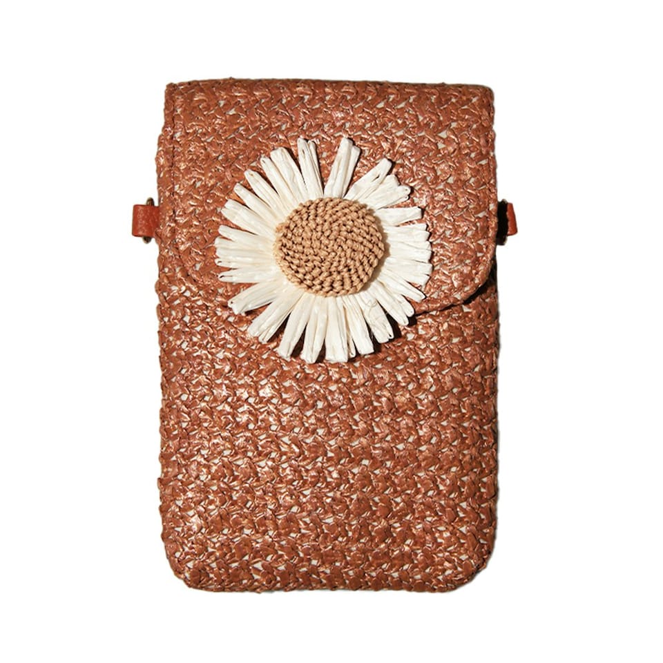 image 1 of Solis Adult Unisex Rattan Style Carry Bag - Tan - One Size Brown