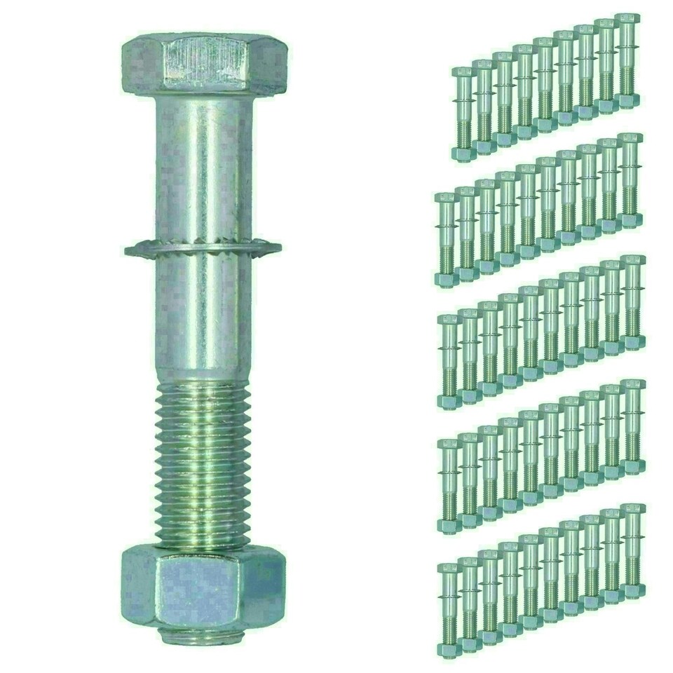 image 1 of M16 (16mm) x 90mm High Tensile Tow Bar Ball Fixing Bolts Washers + Nuts 50 Pack