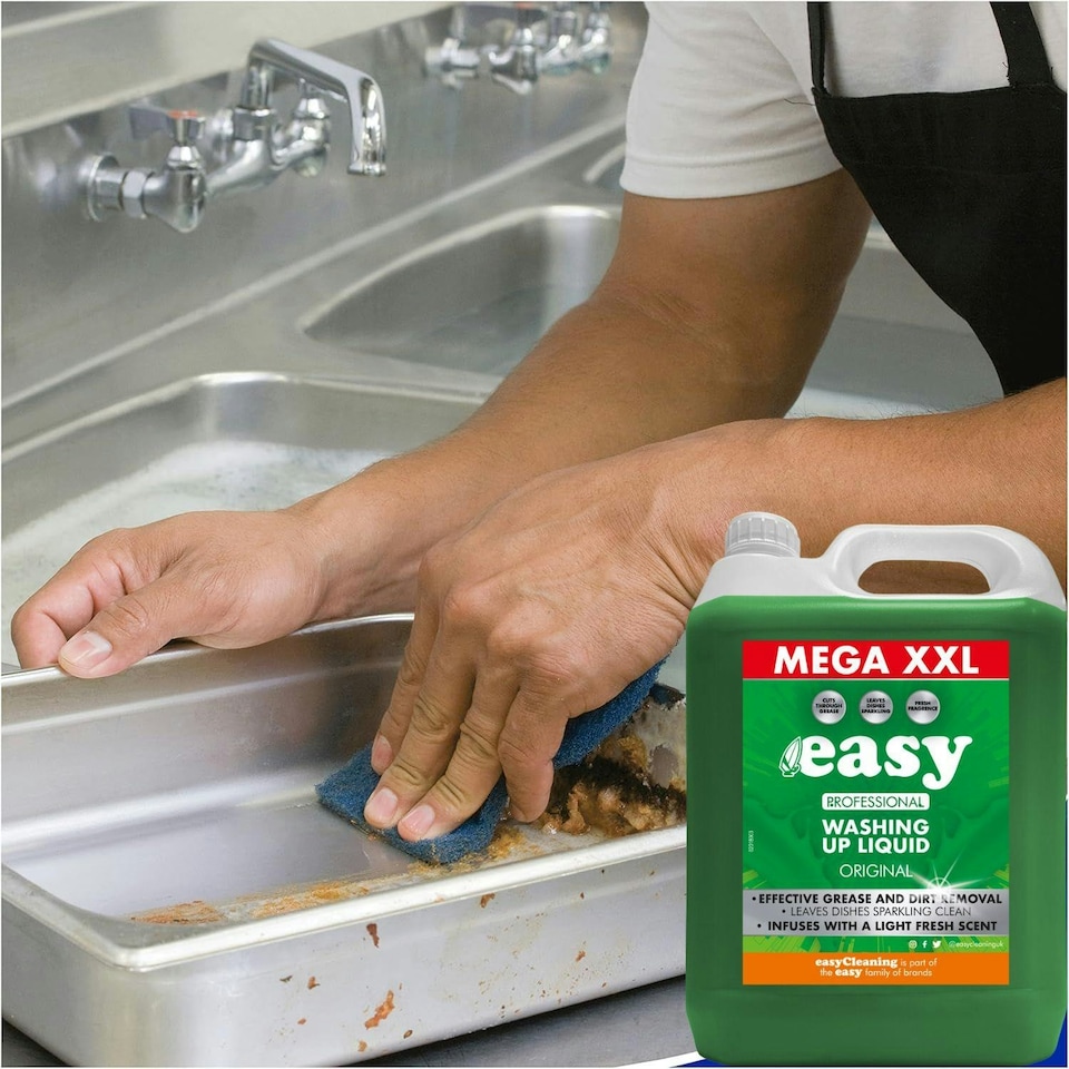 image 1 of Easy Professional Washing Up Liquid Original Dishware Clean Light Fresh Scent 5L