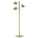image 1 of Interiors by Premier Brass Finish Floor Lamp, Contemporary Slim Metal Floor Lamp With Three Head Spotlights, Standing Lamp Gold