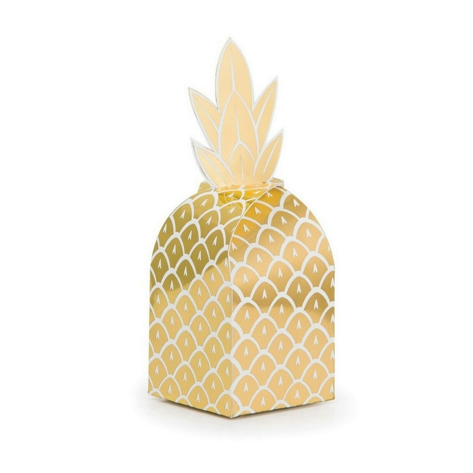 Creative Party Foil Pineapple Gift Boxes - Gold - One Size