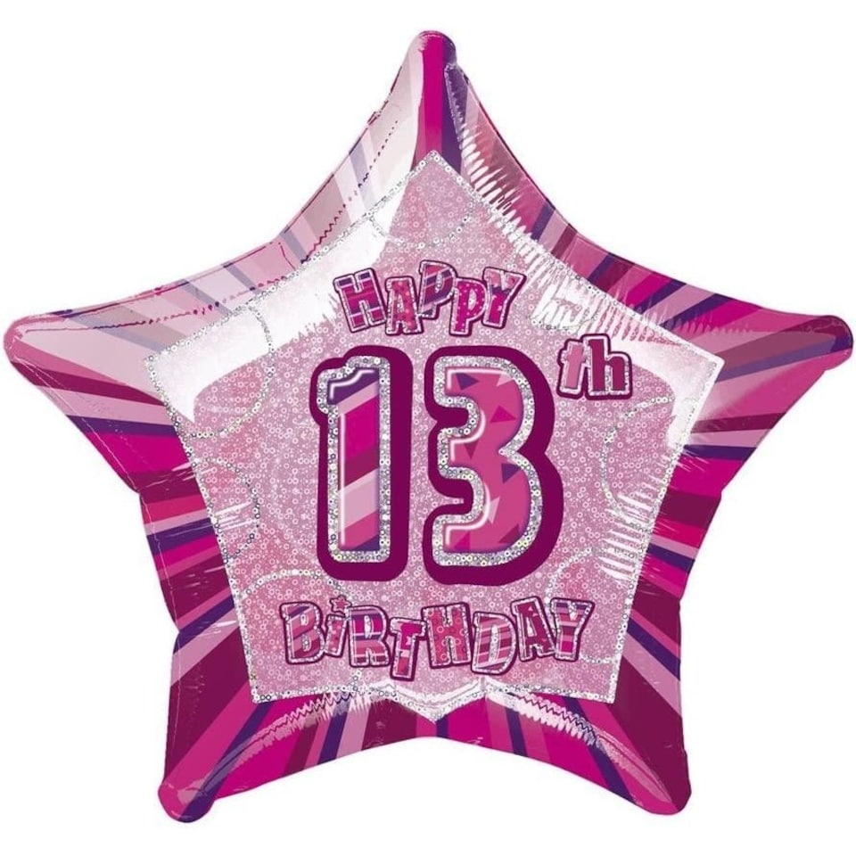 Unique Party Glitz 13th Birthday Foil Balloon - Pink - One Size