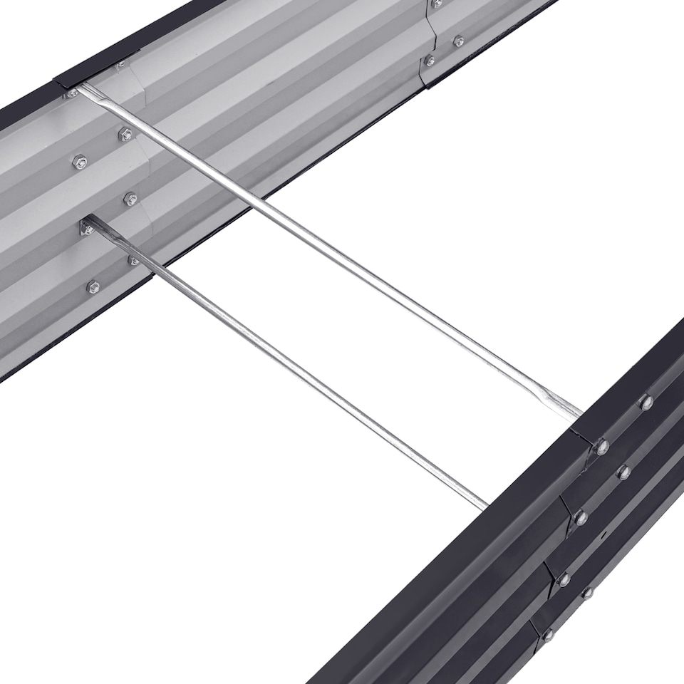 image 1 of Living and Home L-Shaped Galvanized Steel Raised Garden Bed, Black | Black | L207 x W277 x H30 (cm)